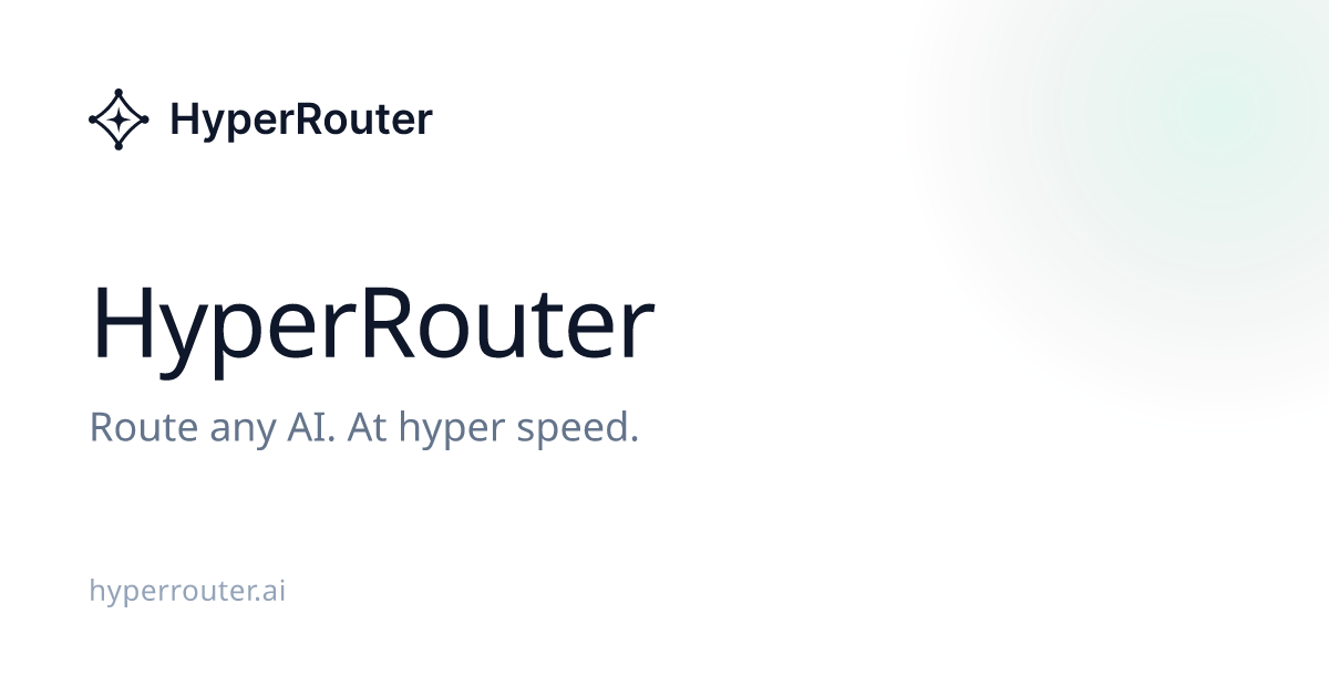 Hyper Ev Router Hyper Router|Route any AI. At hyper speed.